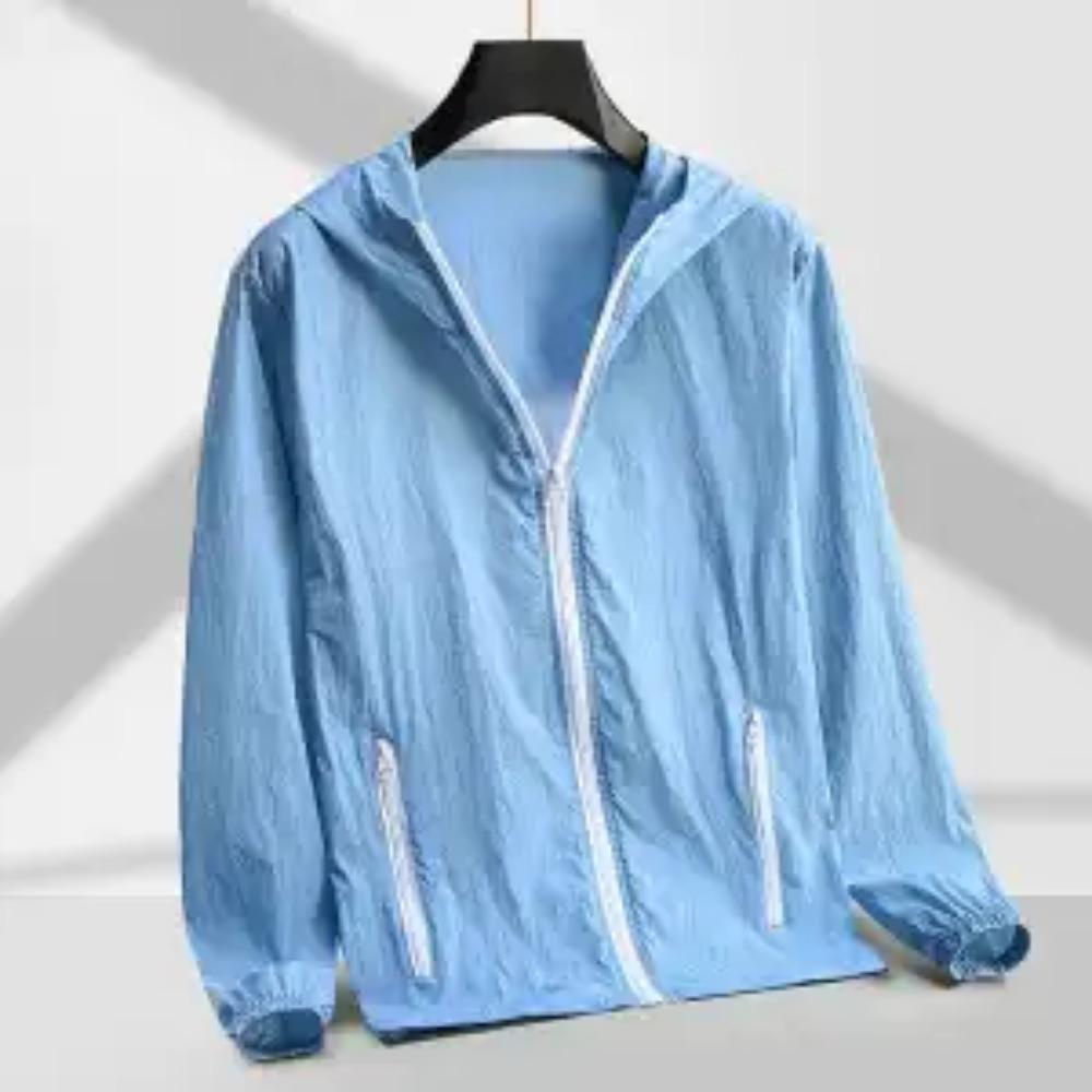 Sunscreen Clothing Men Women UV Resistant Short Solid Print Zipper Pockets Hood Breathable Loose Summer Skin Clothing Thin Coat