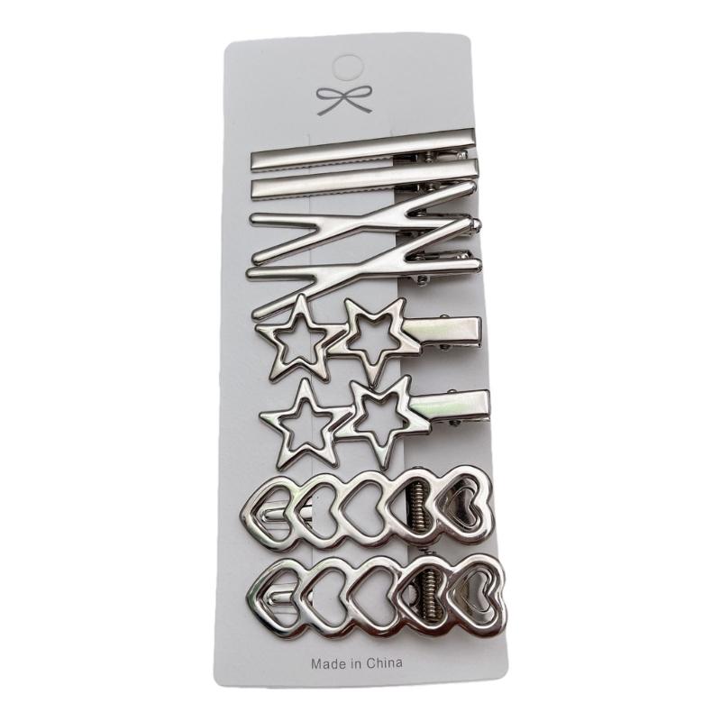 

Silver Hairpin Barrettes For Thin Hair Women Teens Sweet Duckbill Clip Spring