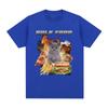 Bulk Food Cat Meme Graphic T-Shirt Men's Clothing Retro Hip Hop Short Sleeve T-Shirt Cotton Casual Oversized T-Shirt