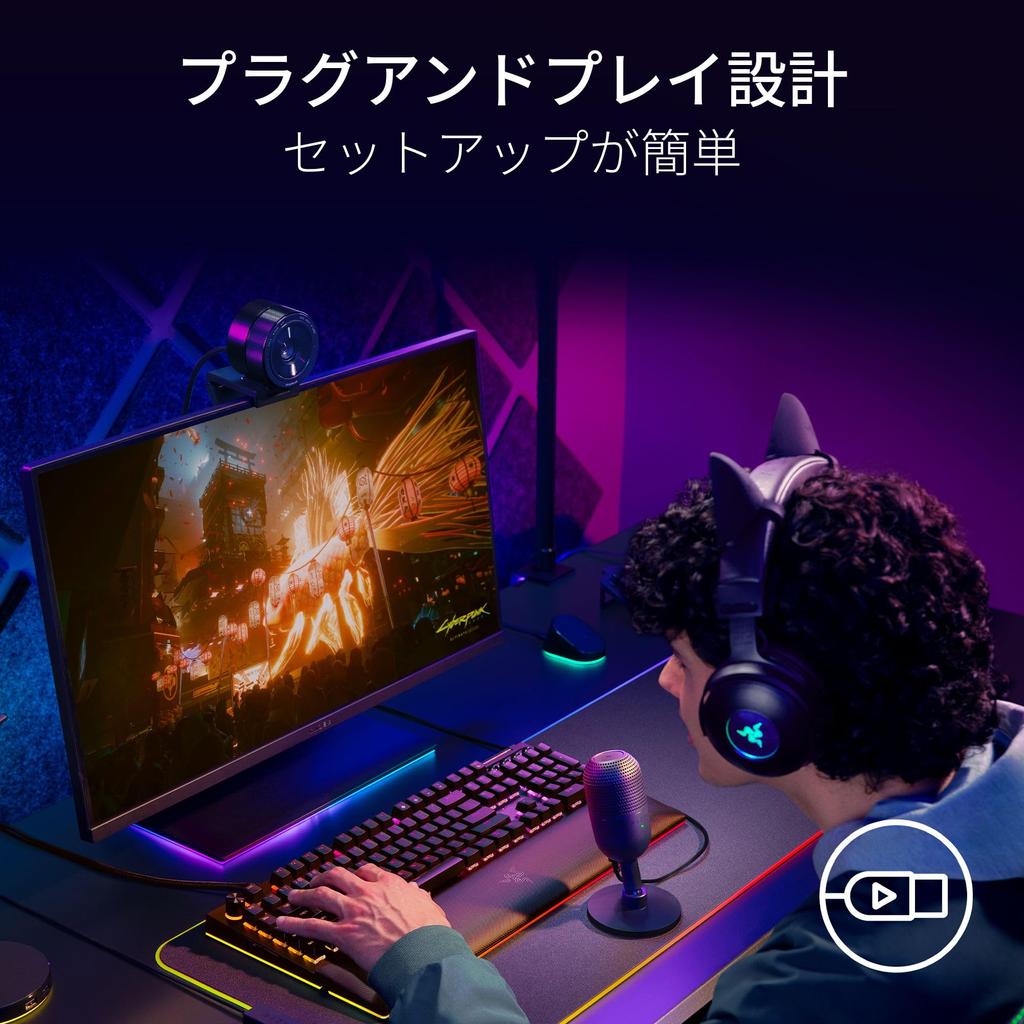 Razer Seiren V3 Mini bílý kondenzátorový mikrofon Ultra kompaktní design Tap Mute Senzor Herní mikrofon USB Distribuce mikrofonu Seiren Busley Mini