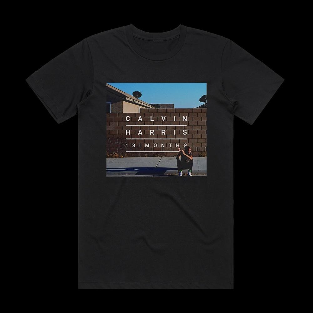 Calvin Harris 18 Months Album Cover TShirt Black FN1386 Unisex T-Shirt L