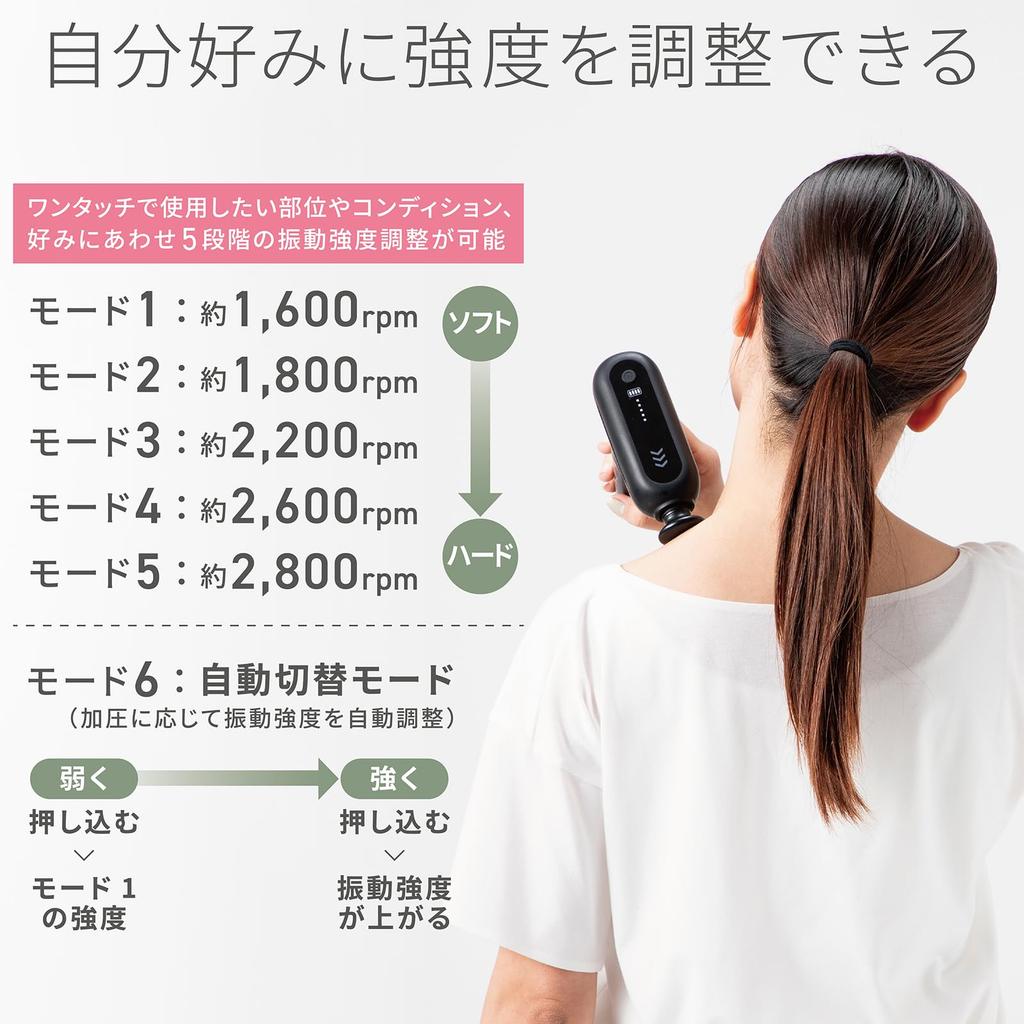 Grong Release Weight Vibration Amplitude 5 Vibration 5 Head Quiet Charging Gun, 380g, 8mm, Levels, Shapes, Design, Type-C