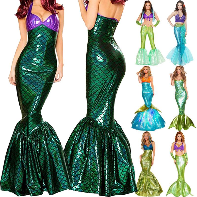 Captivating Floor Length Women Mermaid Costume Cosplay For Halloween And Parties