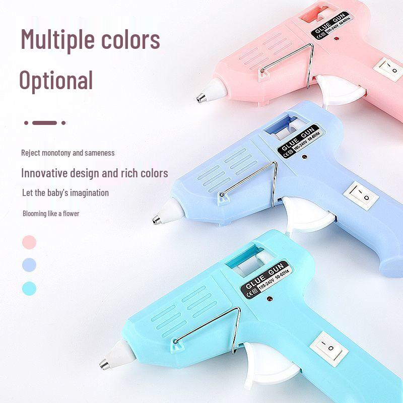 Child-Safe Electric Glue Gun with Anti-Scald Design for Home and Craft Use - Includes Quick-Melting 7mm Glue Sticks