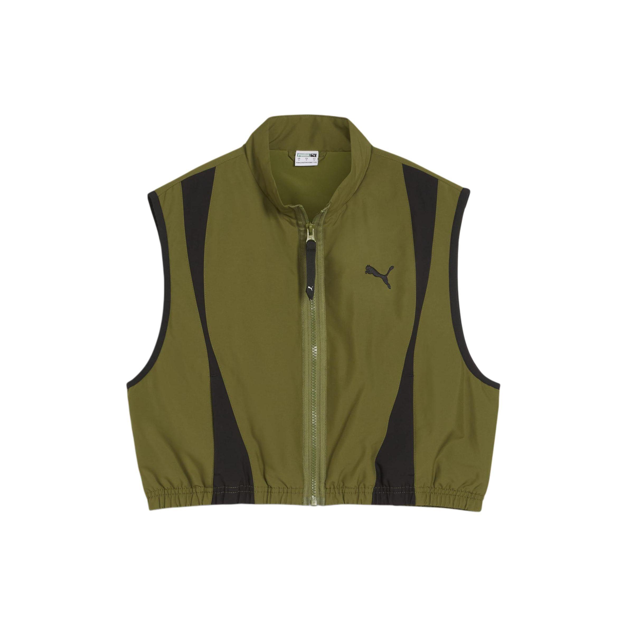 PUMA Color Block Casual Woven Sleeveless Tank Top Women s Green XS