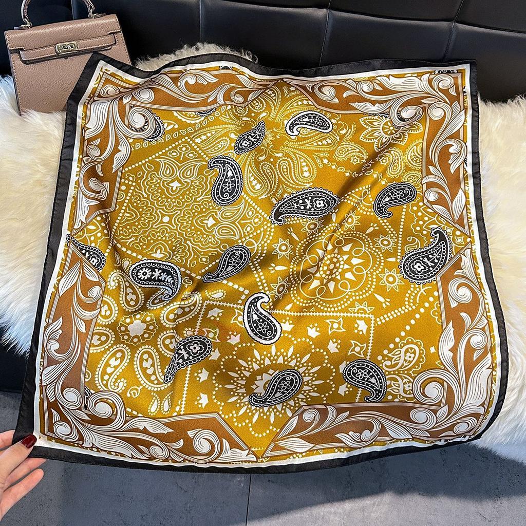 Spring And Autumn Silk Scarf Women'S Ribbon Headgear Hair Accessories Flowers Cashew Nut Flowers Versatile Temperament Advanced