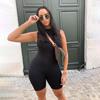 European and American Summer Casual Women's Sleeveless Slim Fit High Waist Fitness Sexy Jumpsuit
