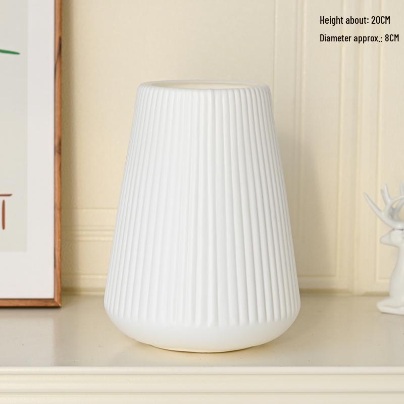 Nordycki Biały Plastikowy Mały Wazon - Minimalistyczny Wystrój do Kompozycji Kwiatowych do Salonu