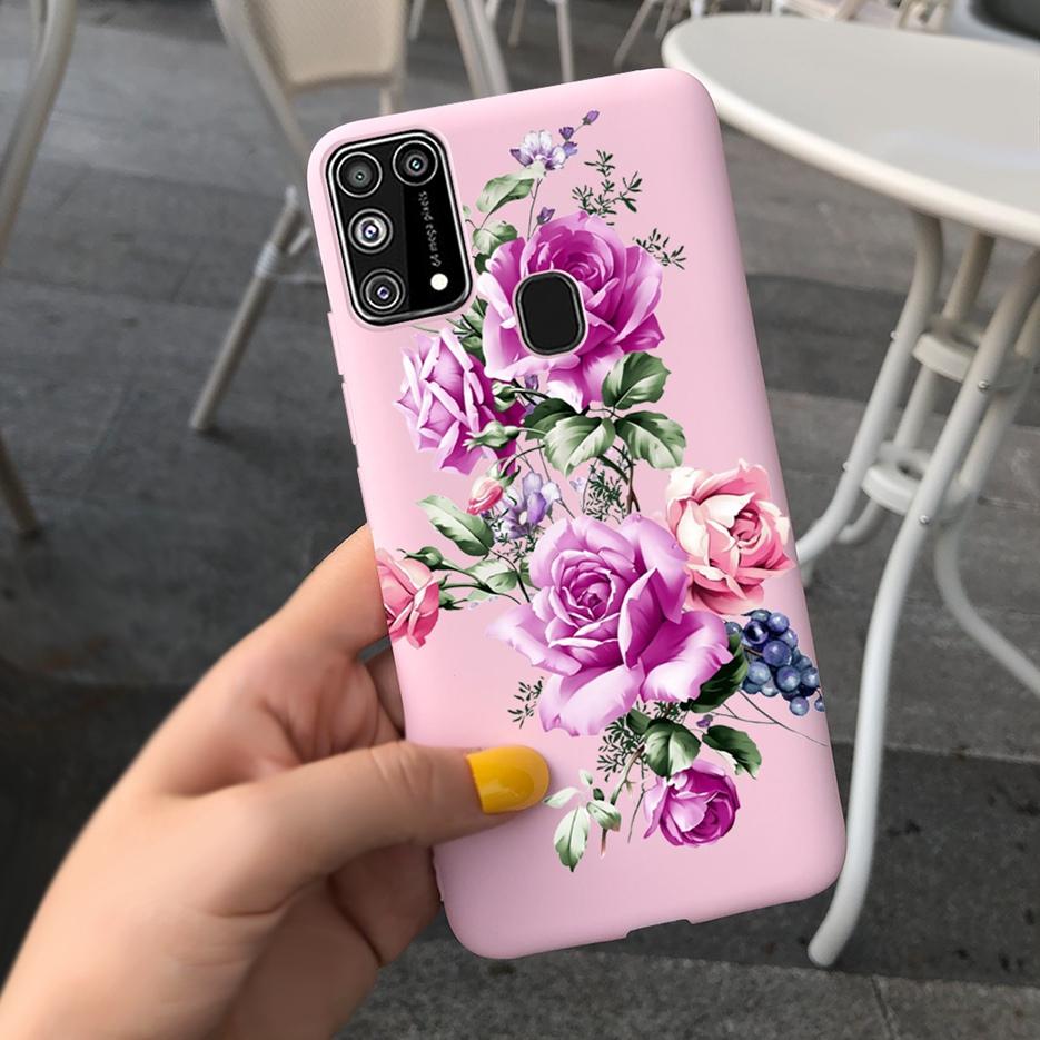 For Samsung Galaxy M31 Case SM-M315F Cute Bear Cartoon Painted Cover Phone Case For Samsung M31 M 31 GalaxyM31 Bumper Soft Funda