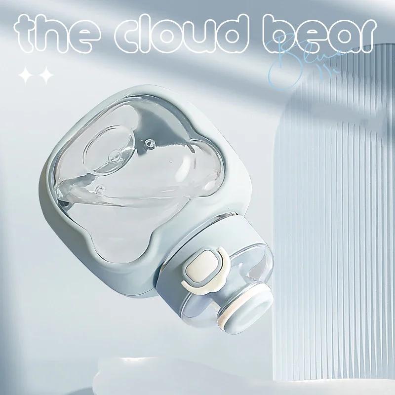 1 Liter Water Bottle for Girls Large-capacity Water Bottle Cloud Bear Summer Children's Straw Big Belly Cup Portable Drinkware