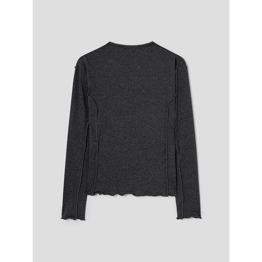 Anggae Snapped Triangle Neck Tshirt Gray