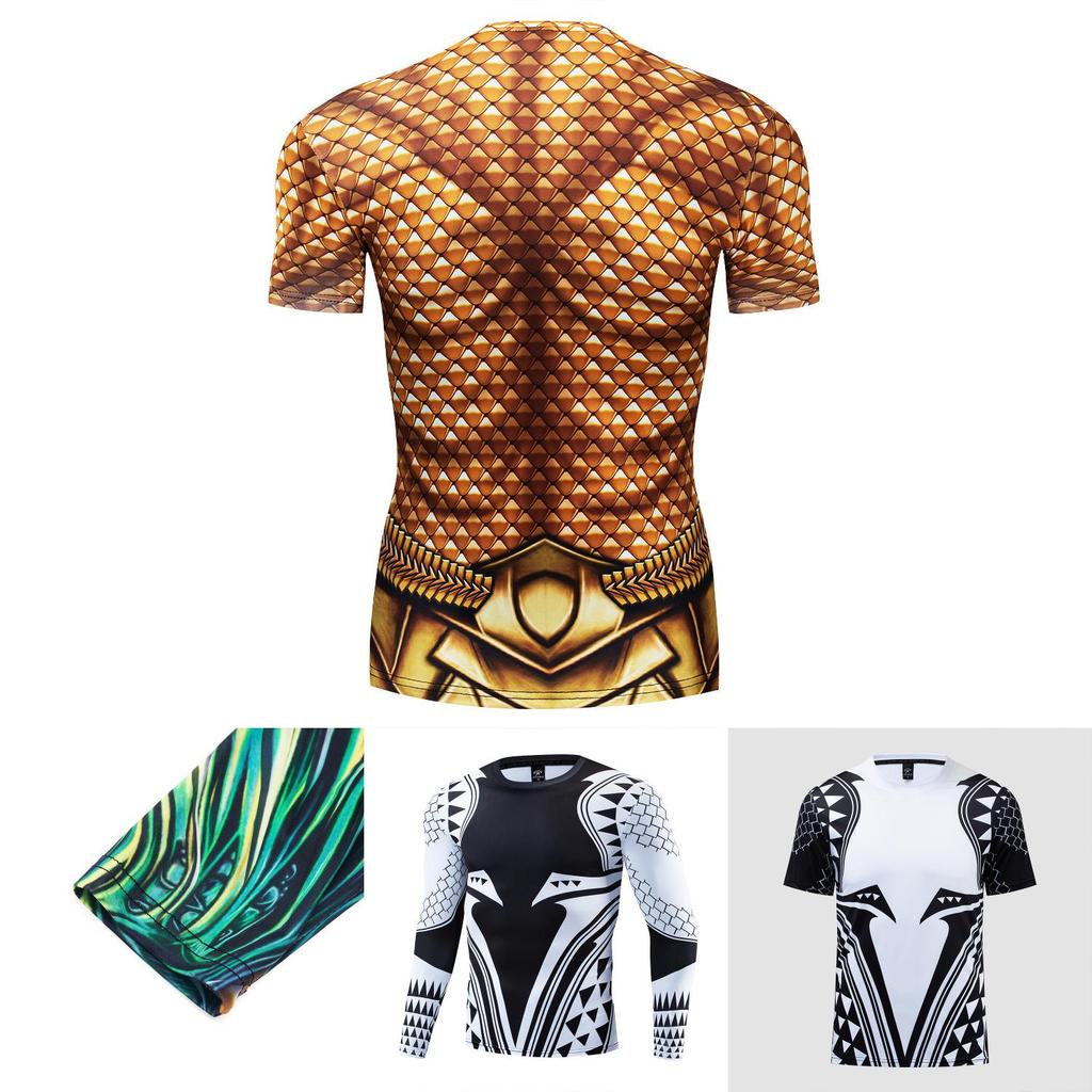 3d Printed Men's Gym Tights Sport Compression T-shirt With O-neck**