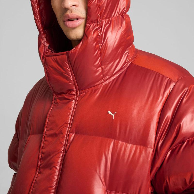 Puma Loose Fit Hooded Zipper Windproof Waterproof Warm Jacket Down Coat Men Jackets Mars-Red 626710-63