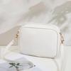 Embroidered Flower Bow Camera Bag Simple Women's Casual Small Square Bag PU Leather Shoulder Crossbody Bag AVE