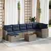 VidaXL Garden Lounge Set 8 Pcs with Grey Cushions Wicker 3325799