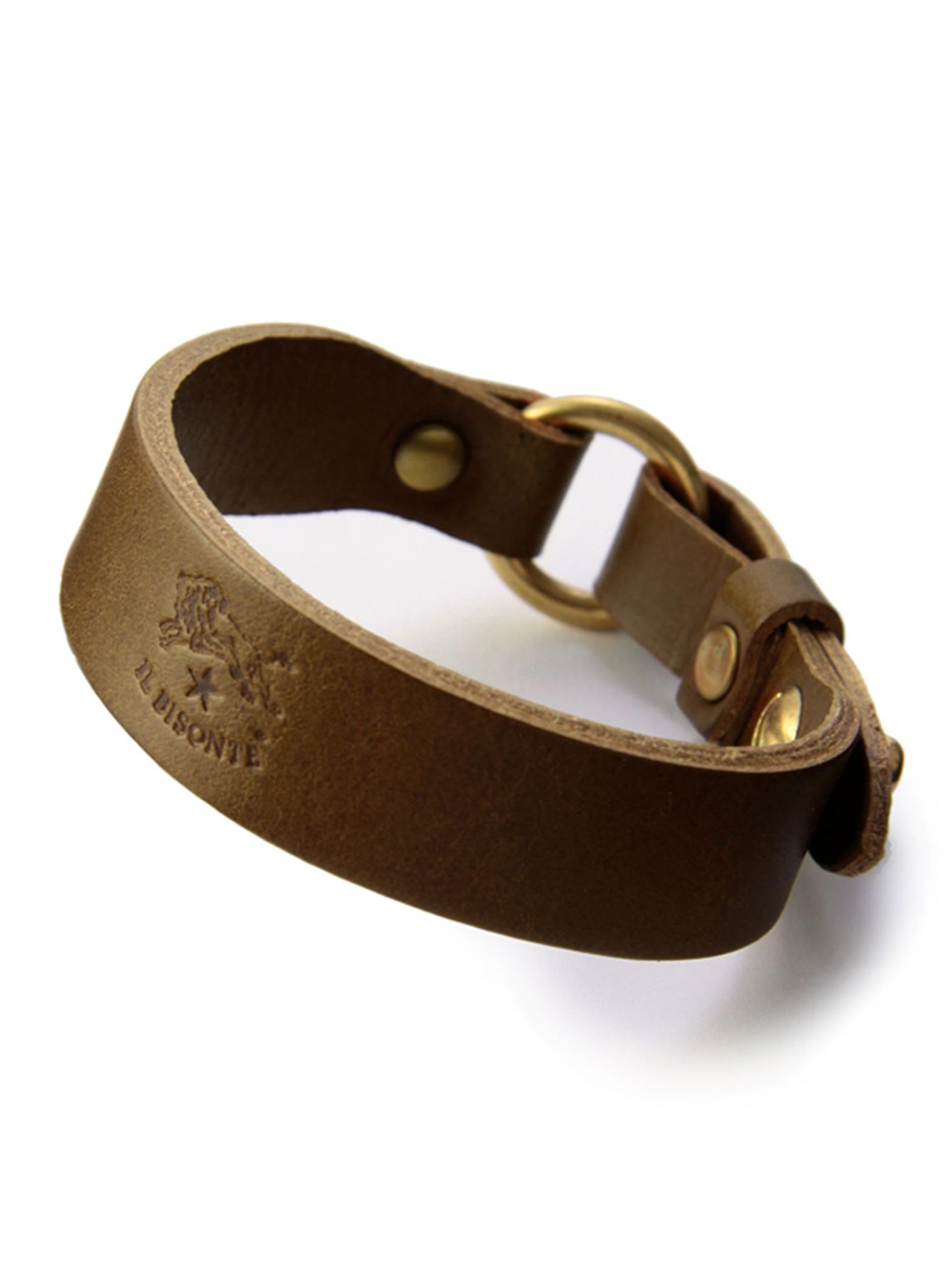 [IL BISONTE] Bracelet, Leather, Genuine Leather, Cowhide, Women s, Men s, Unisex, Olive