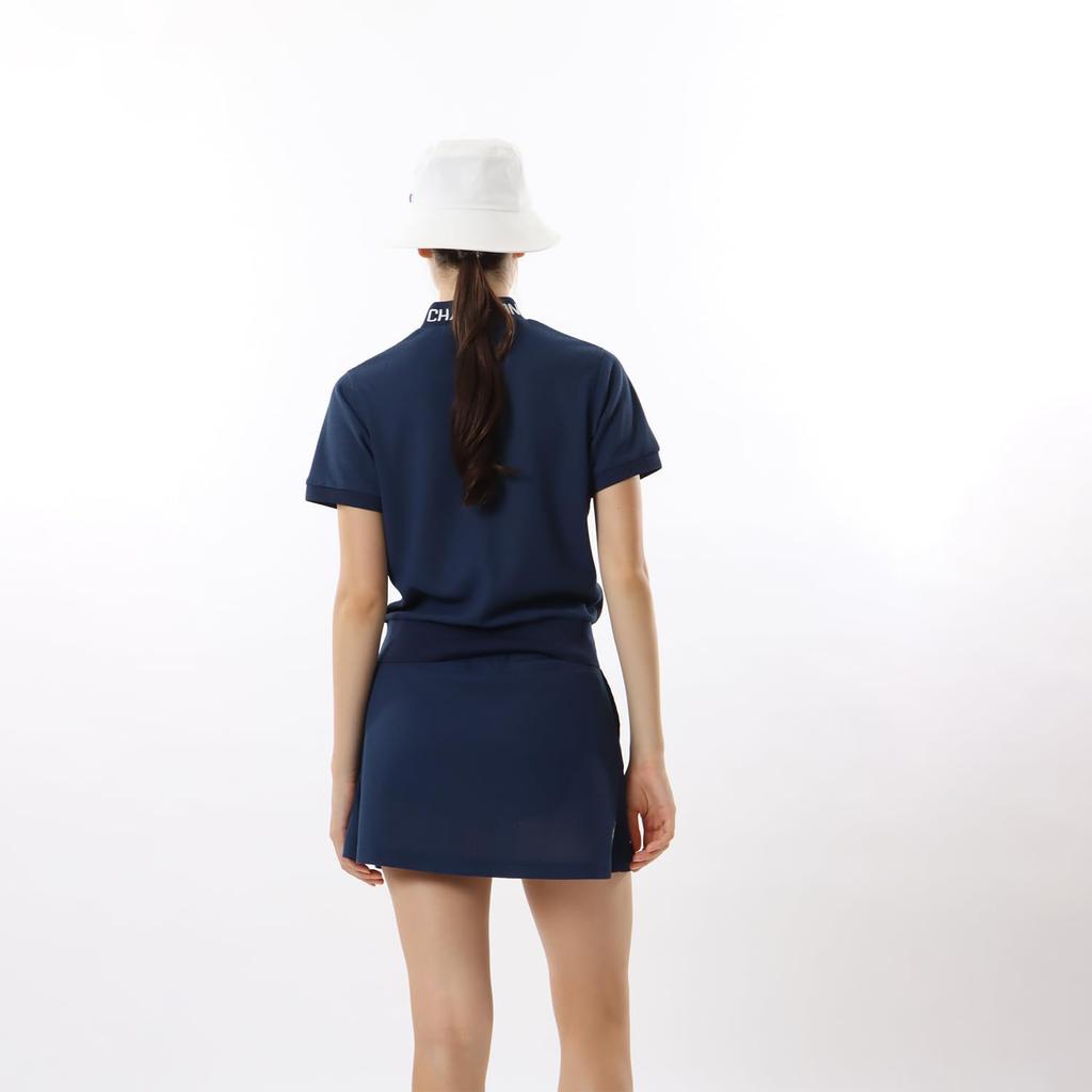 Short Odor Quick UV Heat Graphic Logo Short Sleeve Mock Neck Navy [Champion] T-shirt, Sleeve, Antibacterial, Resistant, Drying, Protection, Shielding,