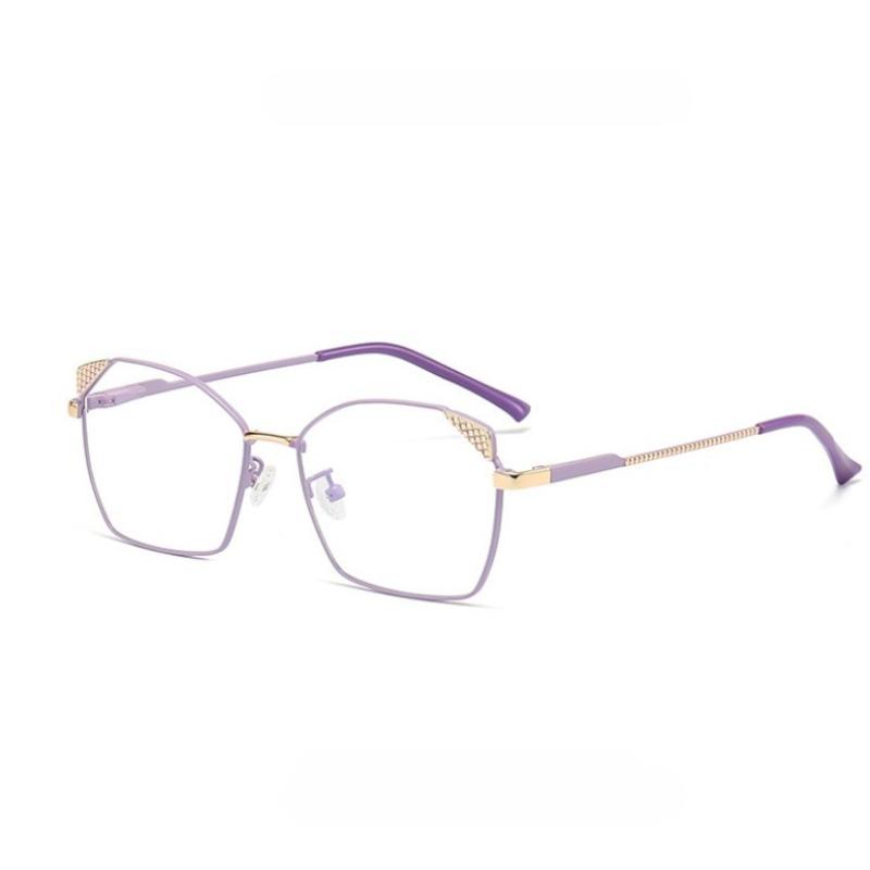 Trendy Blue Ray Blocking Anti-Blue Light Glasses Ultralight Eye Protection Square Eyeglasses Women Designers Metal Frame Glasses