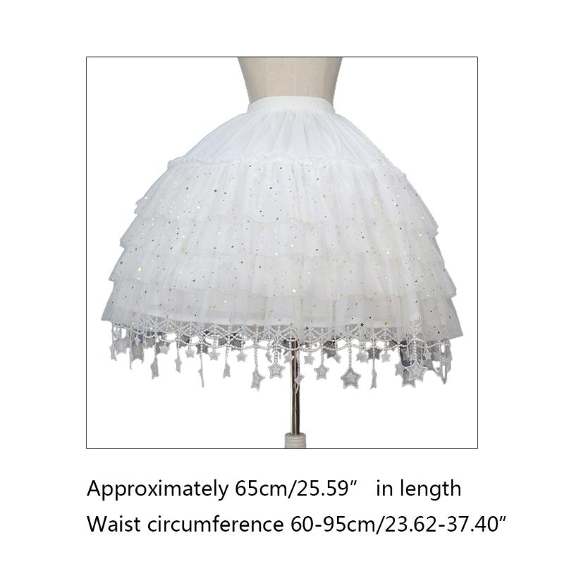 Damen Krinoline Petticoat Kurz Rock mit 2 Reifen Ballkleid Halbrock Unterrock für Hochzeit Brautkleid