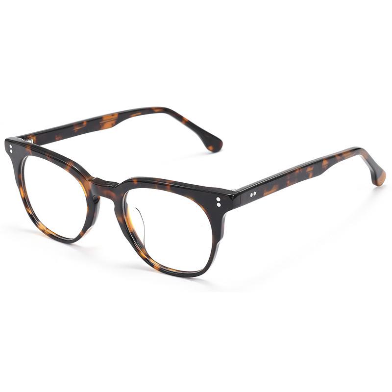 JQ1004 Tortoiseshell Retro Acetate Unisex Prescription Glasses Frame - High-End Design