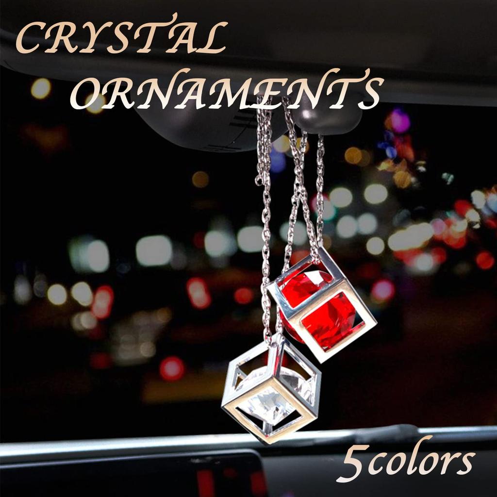 heizi Car Crystal Interior Mirror Hanging Ornament for Good Stylish Dad, Luck, (Pink Purple)