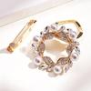 Creative Pearl Brooch Pin Dual-Purpose Silk Scarf Buckle Korean Style Simple T-Shirt Corner Knotted Buckle Corsage Pin Accessory