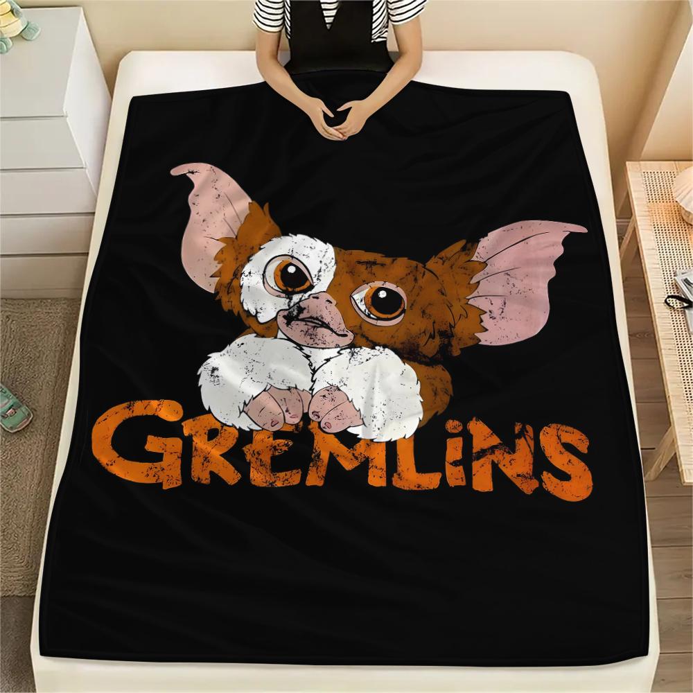 1PC Gremlins Print Flannel Blanket, High quality All Seasons, Home Decor, Warmth and Comfort, Perfect for Christmas Gifts