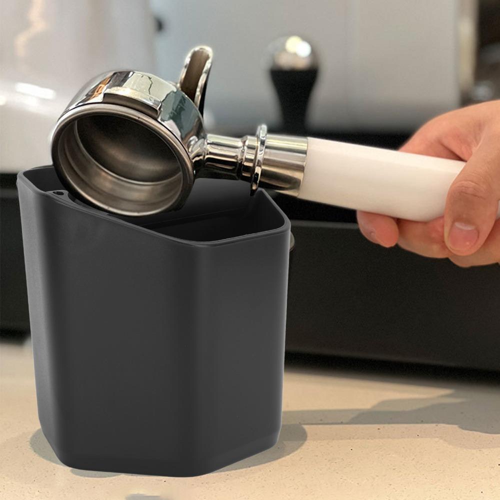Large Capacity Coffee Knock Box Removable Knock Bar Heat Resistance Espresso Knock Box White Nonslip Base Grounds Knock Box