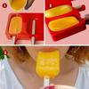 Ice Lolly Moulds 2Pcs, 4 Cavities Oval Lollipop Moulds, Silicone Ice Popsicle Mould for DIY Ice Cream with  20 Lollipop Sticks