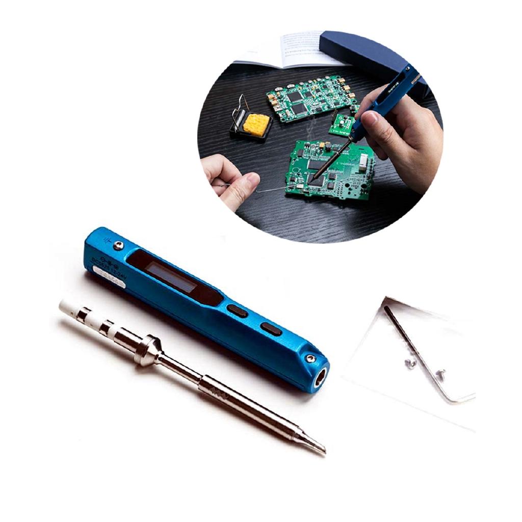 TS100 MINI Digital Electric Soldering Iron Station OLED Programable Interface DC5525 Built-in STM32 Chip Tools Kit New