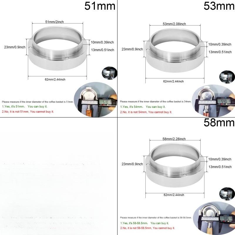 Aluminum Intelligent Dosing Ring For Bowl Coffee Powder Espresso Barista Tool For 51//53/54/58MM Profilter Coffee Tamper