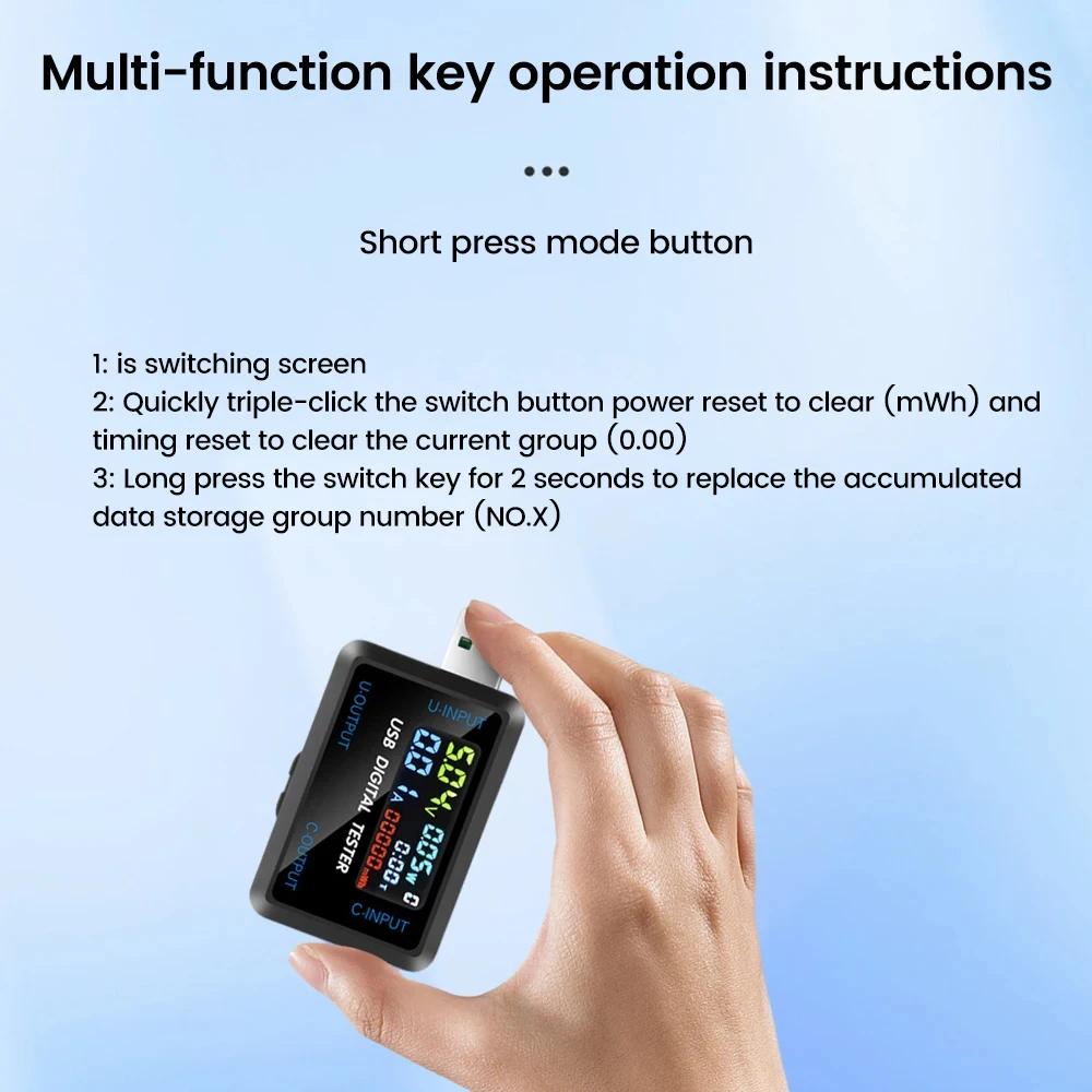 Voltage Meters Current Voltage Capacity Battery Tester USB Volt Current Voltage Doctor Charger Capacity Tester Meter Power Bank