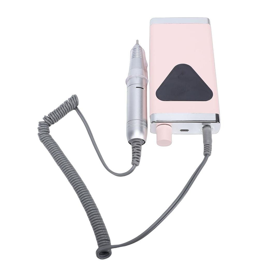 Electric Nail Drill 45000RPM Rechargeable Cordless Nail File Machine with LED Display for Acrylic Gel Pink