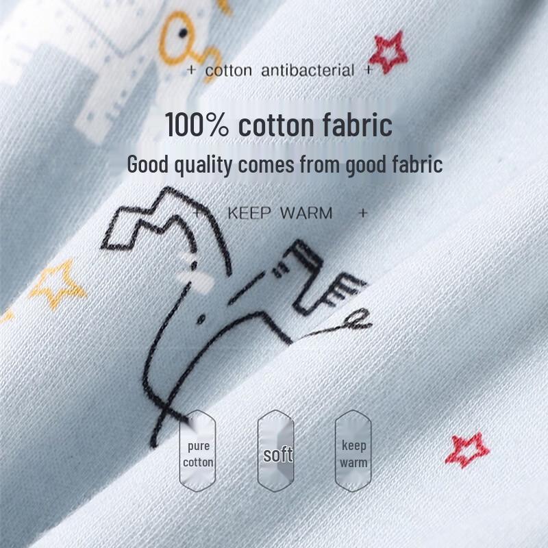 Xueqianman Jungen Reine Baumwolle Cartoon-Druck Thermische Lange Unterhosen