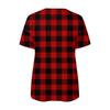 Women's Summer Temperament Palid Printed V-Neck Zip Short Sleeve T-shirt Top