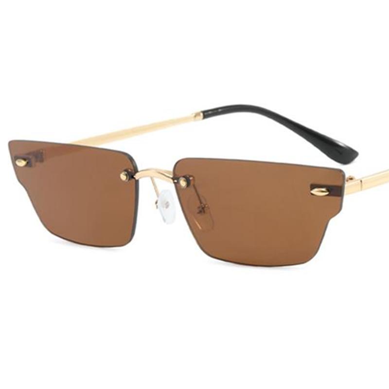 Fashion Sun Glasses Unisex Rimless Anti-UV Spectacles Polygon Eyeglasses Personality Irregular Ornamental Simplity Sunglasses