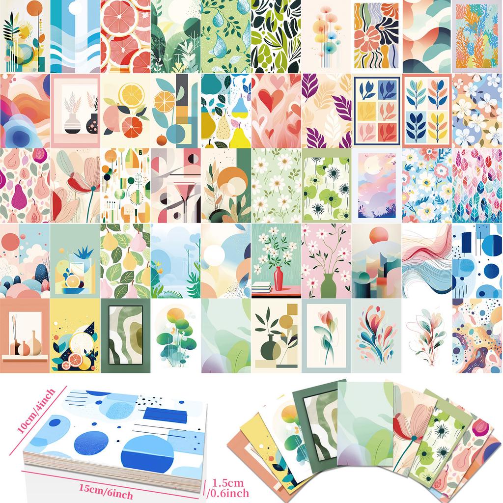 50 Leaves Small Fresh Decorative Card Art Painting Poster Background Wall Decoration Message Card