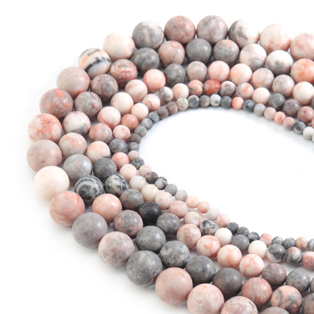 1 Strand Natural Pink Zebra Jasper Loose Beads Stone Beads For Jewelry Making Diy Bracelets Necklace 4/6/8/10/12mm
