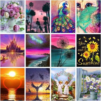 Pittura Diamante 5D Scenografia Mosaico Punto Croce Paesaggio Mosaico Diamante Arte Cartone Animato Decorazione Casa