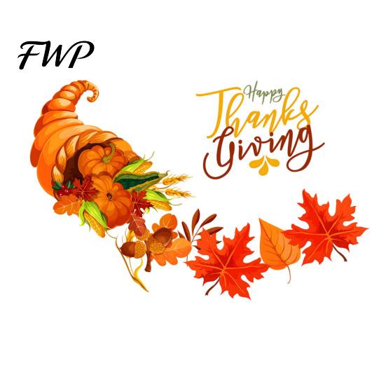 Autumn Harvest Wall Decals Festival Stickers for Thanksgiving Decor, PVC Cornucopia Pumpkins And Maple Leaves Decals, Festive Art Peel Stick