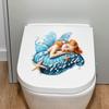 Cartoon Little Girl Pearl Butterfly Bathroom Toilet Toilet Beautification and Decoration Stickers