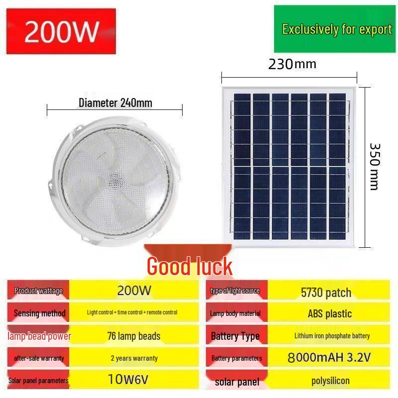 Cross-Border Solar LED Ceiling & Street Light for Indoor & Courtyard