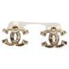Chanel A24V Vergoldete Strass CC Logo Ohrringe Ohrring Silber Gebraucht