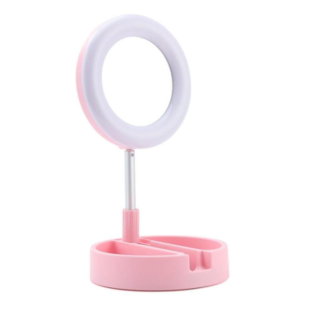 Adjustable Height Makeup Mirror Fill Light Bracket Stable Base Folding Fill Light Phone Stand Universal Portable