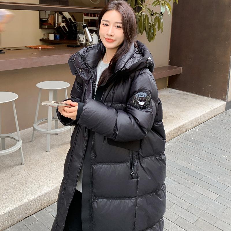 New Thick Hooded Cotton-padded Jacket Winter Art Test Women's Extended Over-the-knee Cotton-padded Coat Warm Coat