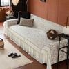 1pc Floral Jacquard Ruffle Hem Sofa Cover, Elegant Chenille Fabric, All-Season Machine Washable, Fits 1-4 Seater