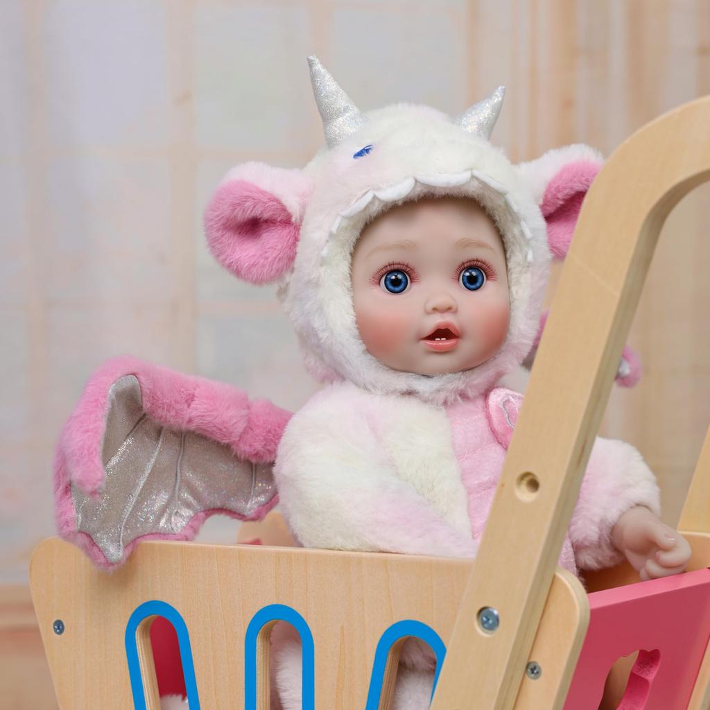 Cloveray Reborn Handgemachte Neugeborenen Realistische Baby Puppe mit Drachenstoff Vinylarme und Magnetischem Geburtstag Geschenk 18-Zoll Puppe, Puppe, Kleidung, Körper, Beine,