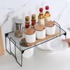 Counter Shelf Foldable Strong Bearing Space Saving Stable Non-slip Handle Multipurpose Iron Fine Mesh Counter Organizer Kitchen Supplies