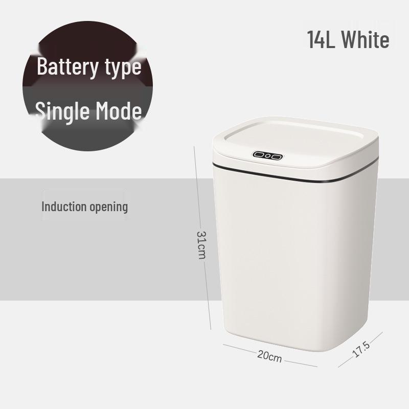 2026 Stylish Induction Trash Can: 16L Large Smart Bin with Odor-Sealed Lock for Home Use