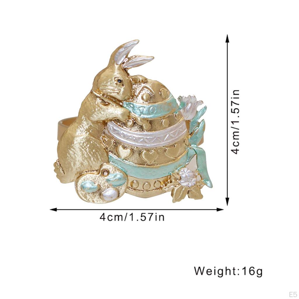 Easter Bunny Rabbit Napkin Rings Holders Dining Table Exquisite Serviette Buckle for ARI